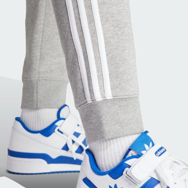 Adidas originals 3 stripe joggers grey hot sale