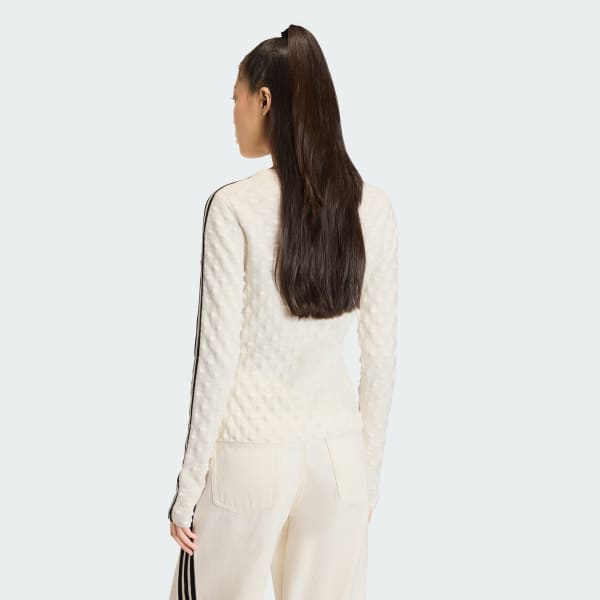 Blanc SWEAT-SHIRT MAILLE PICOTS UNIE SLIM ADIDAS ORIGINALS