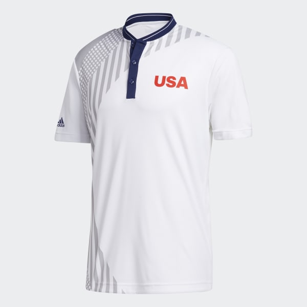 White USA Polo Shirt IRE46