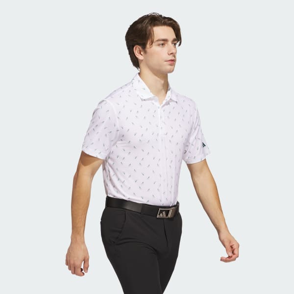 White Ultimate365 Printed Mesh Polo Shirt