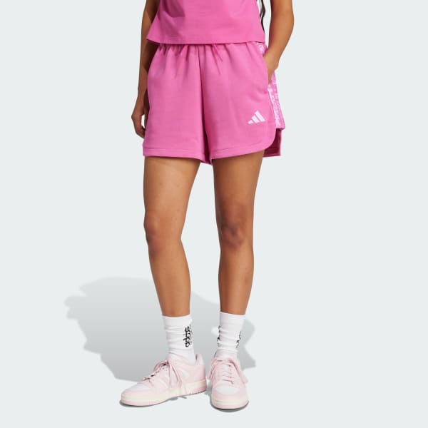 Rosa Shorts Estampado Essentials Tres Franjas