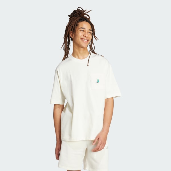 adidas Dog Soccer Patch Pocket Graphic Tee - White | Free