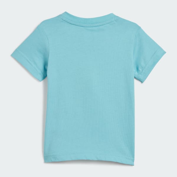 modrá Essentials Organic Cotton Tee and Shorts Set