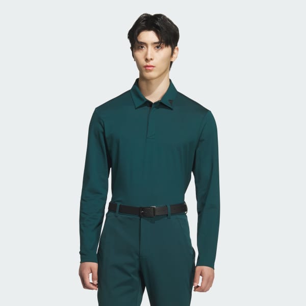 グリーン 【ゴルフ】ジャカード長袖ポロ