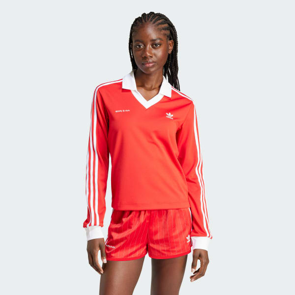 White Sporty & Rich Long Sleeve Football Jersey