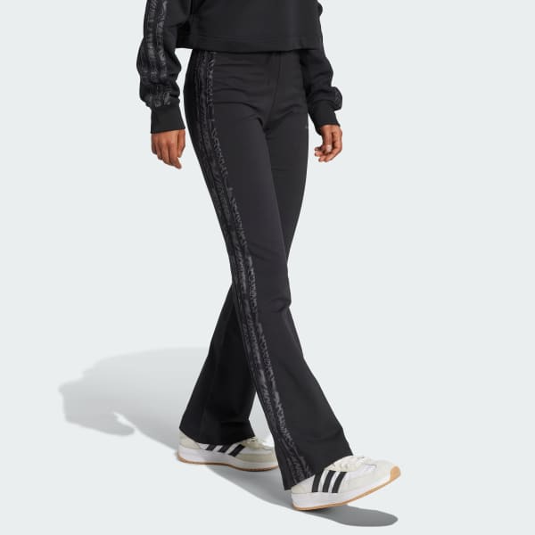 Black Essentials 3-Stripes Print Cotton Leggings