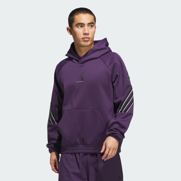 Adidas Basketball Crazy Warm Fleece Hoodie - Purple | Free