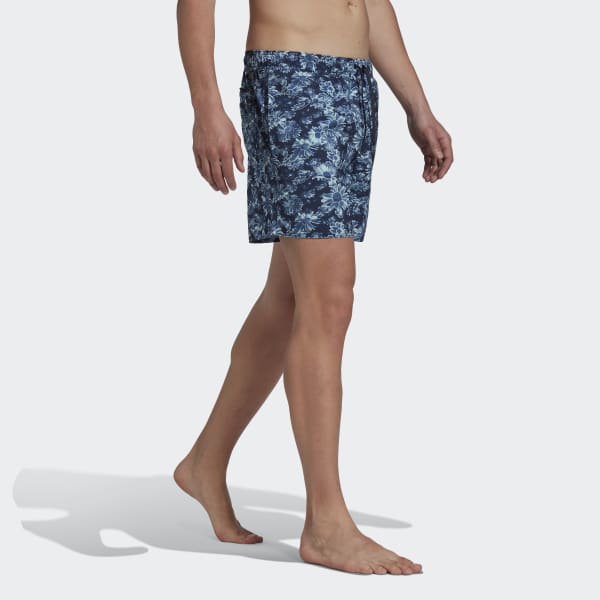 Blue Short Length Graphic Swim Shorts (Gender Neutral)