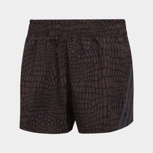 Nero Short da running Run Icons 3-Stripes Crocodile Print E4666