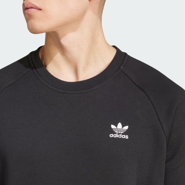 Adidas Trefoil Essentials Crew Sweatshirt Men Black L