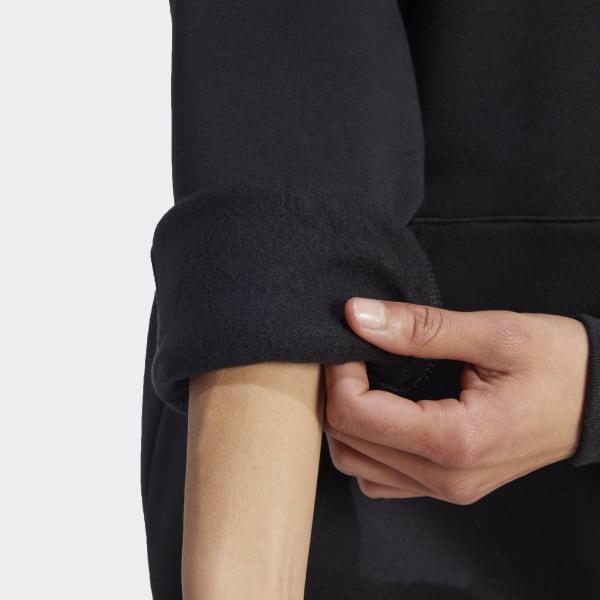 adidas Essentials Oversized Fleece Hoodie - Black | Free Shipping