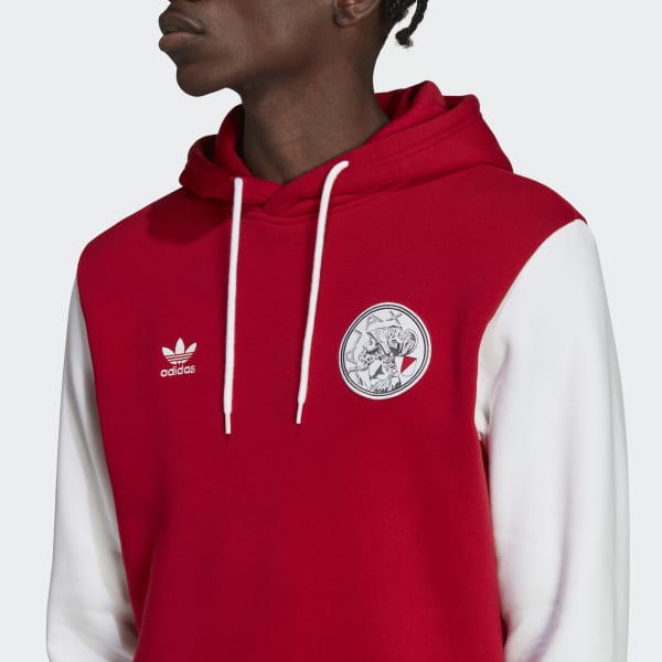 Rouge Sweat-shirt à capuche Ajax Amsterdam Essentials Trefoil