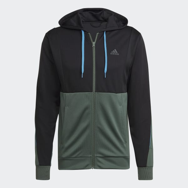 Black Ribbed AEROREADY Tracksuit QH815