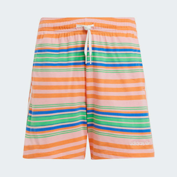 สีชมพู กางเกงขาสั้นลายทางสำหรับเด็ก