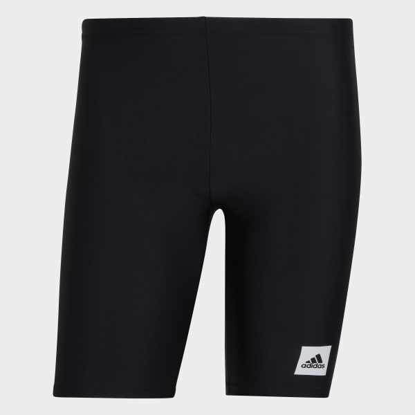 Black Solid Swim Jammers