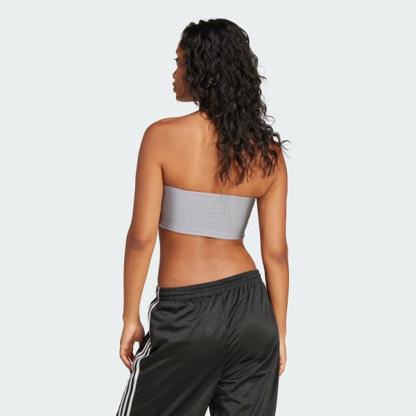 Cinza Top Tubo Três Listras