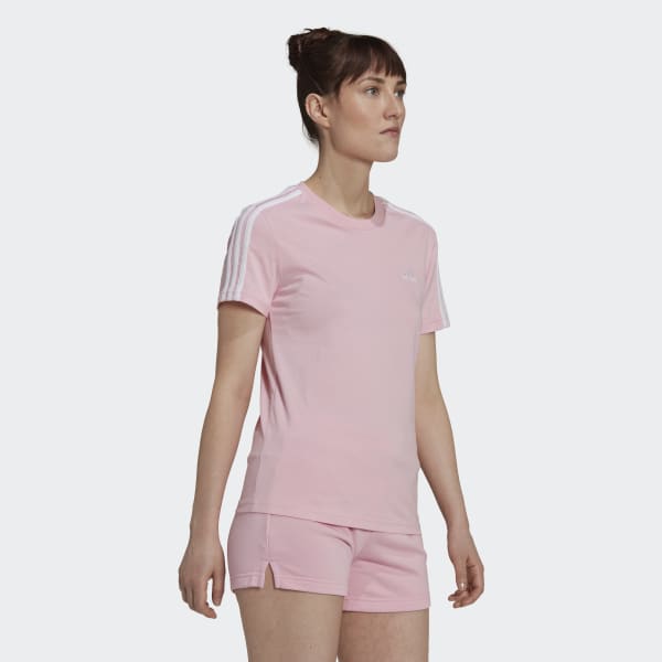 Rosa LOUNGEWEAR Essentials Slim 3-Streifen T-Shirt