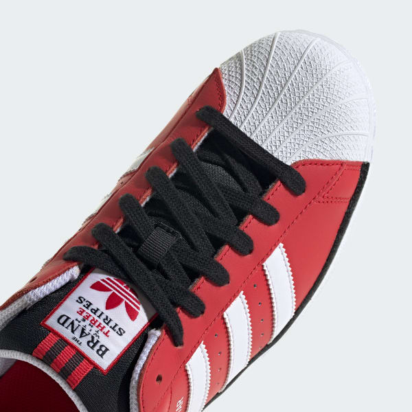 adidas superstar mens black and red