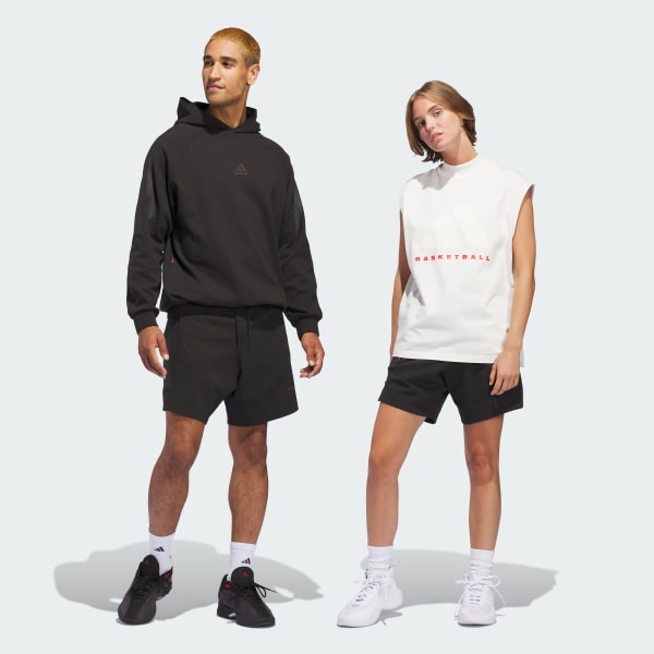 สีดำ กางเกงขาสั้นผ้าสเปเซอร์ adidas Basketball