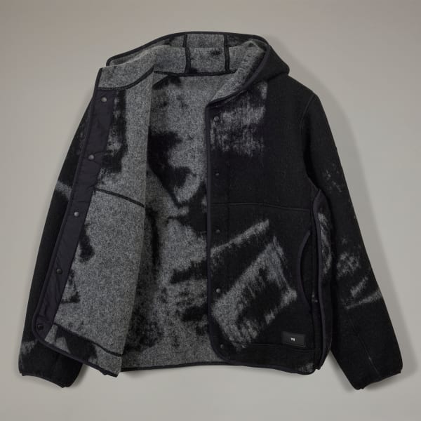 Negro Chaqueta Y-3 Fuzzy Fleece
