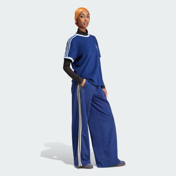 Azul Camiseta Terry Três Listras