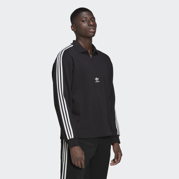 adidas Adicolor 3-Stripes Long Sleeve Polo Shirt - Black | Men\'s Lifestyle  | adidas US