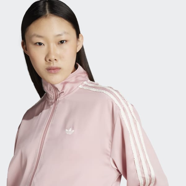 adidas Originals Satin Ruffle 3-Stripes Firebird Track Jacket