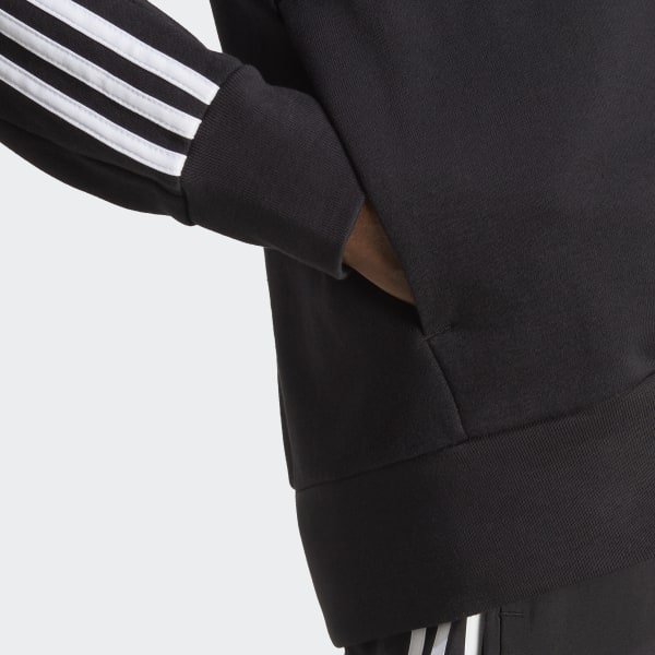 adidas Essentials French Terry 3-Stripes Full-Zip Hoodie - Black | Men's  Lifestyle | adidas US