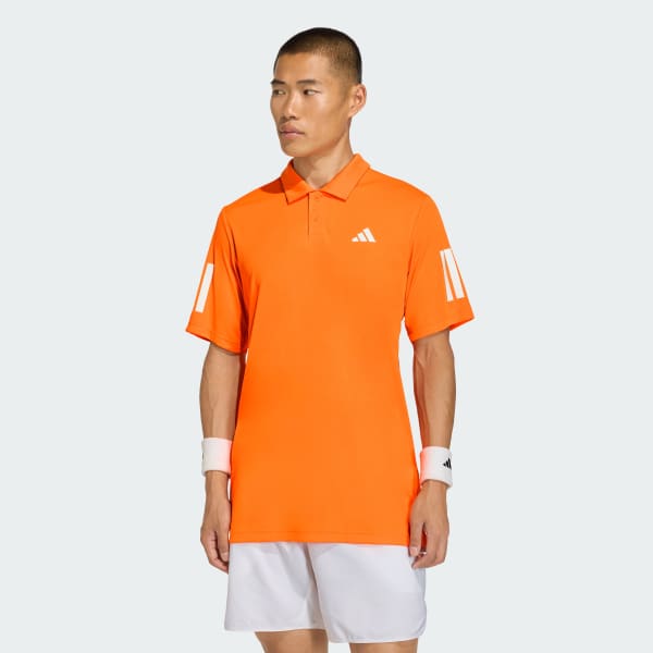 Naranja Playera Polo Club de Tenis 3 Franjas