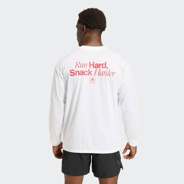 Blanco Sudadera GRAPHIC RUN HARD DE MANGA LARGA