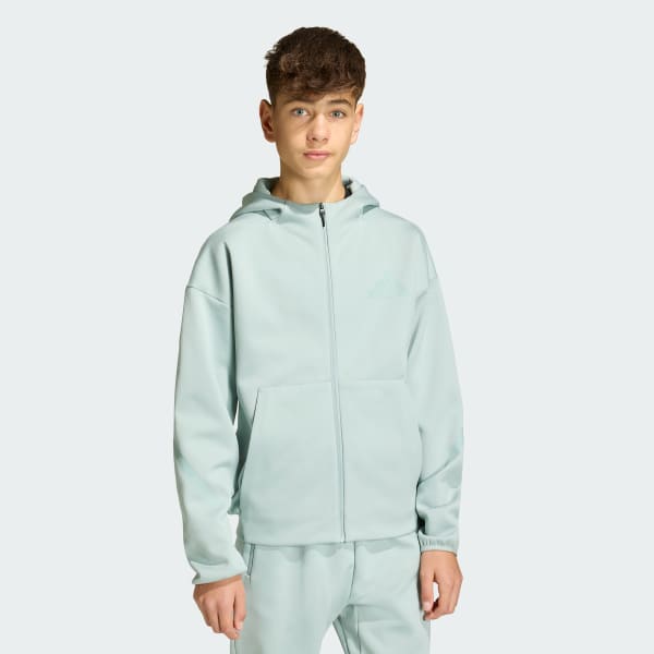 Gron adidas Z.N.E. Full-Zip Hooded træningsjakke