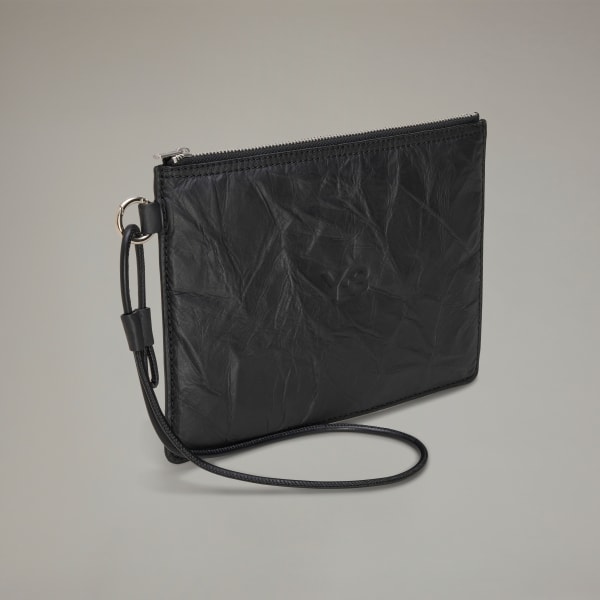 Black Y-3 Crinkle Leather Pouch
