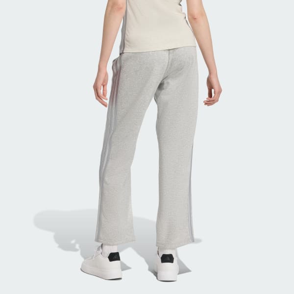 Gri Holiday 3-Stripes Fleece Open-Hem Eşofman Altı