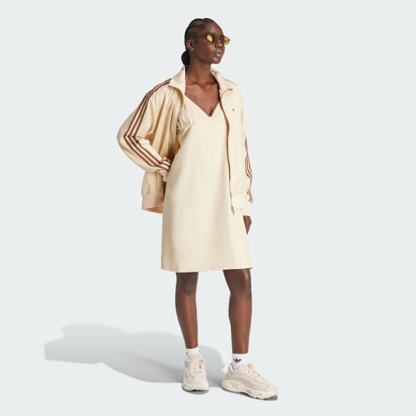 adidas Fashion Monogram Satin Long Dress Pink adidas India