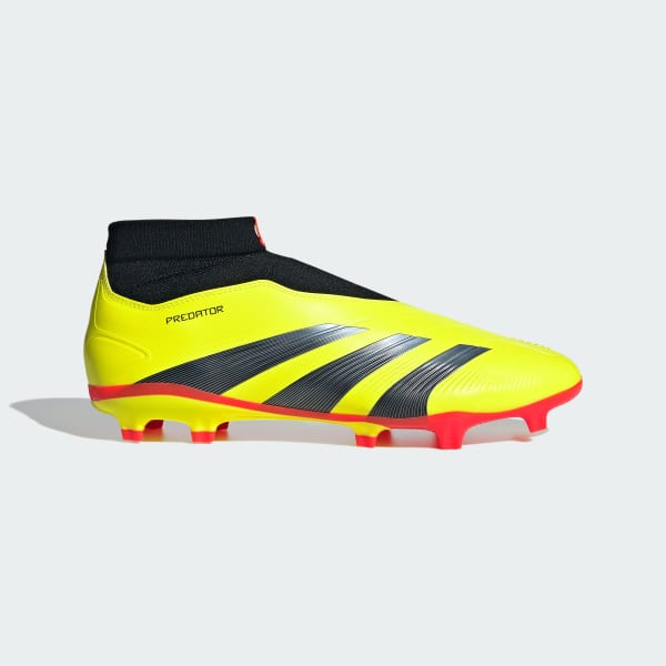 Amarillo Bota de fútbol Predator League Laceless césped natural seco