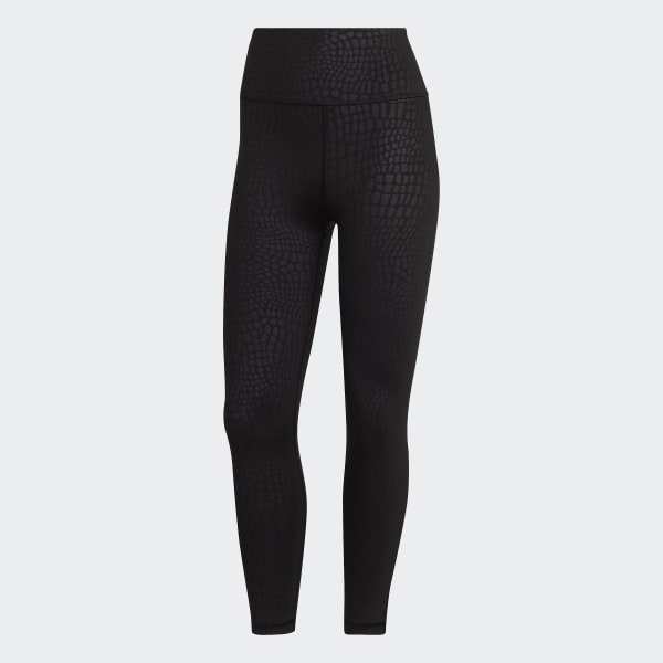 Svart Optime Training Croc Emboss 7/8 Tights TB147