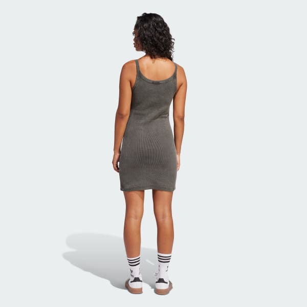 Schwarz Ribbed Minikleid