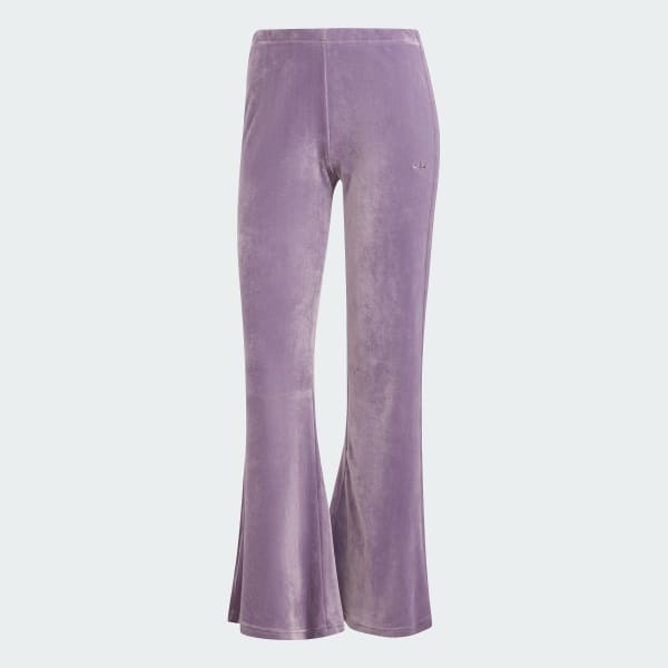 adidas Crushed Velvet Flared Pants - Purple, Women's Lifestyle