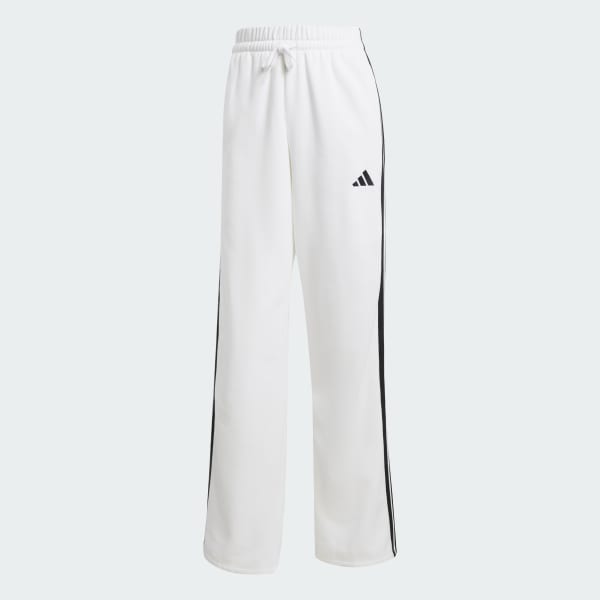 White Essentials 3-Stripes Open-Hem Fleece Pants