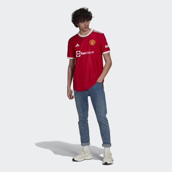 Rood Manchester United 21/22 Authentiek Thuisshirt KMI86