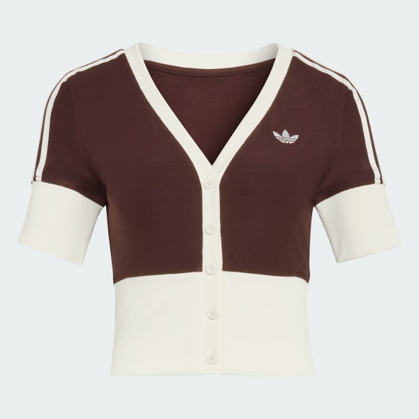 สีน้ำตาล เสื้อเชิ้ต V-NECK WITH BUTTONS