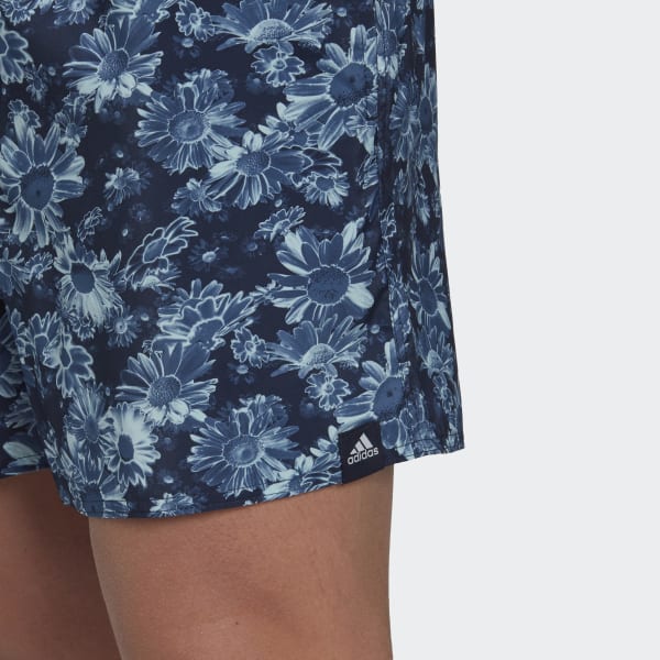 adidas Short Length Graphic Swim Shorts (Gender Neutral) Blue adidas UK