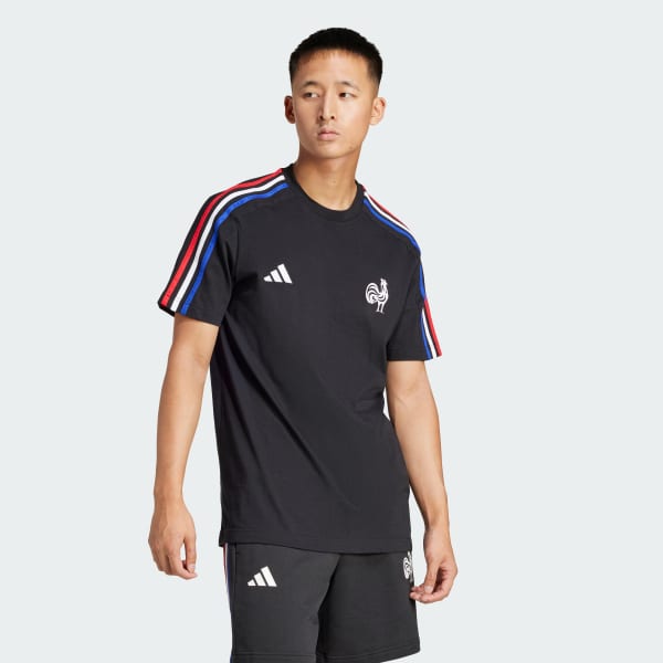 Czerń Koszulka France Essentials 3-Stripes