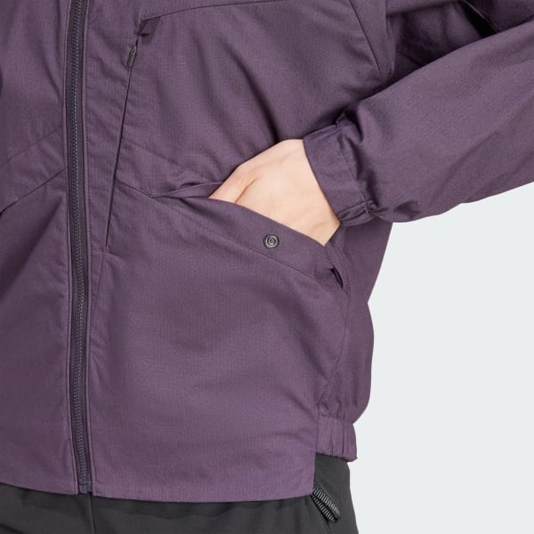 Adidas Terrex Xploric Hooded Water Repellent Windbreaker in Aurora Black at Nordstrom Size X Large