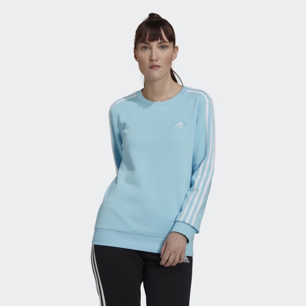 Women's Black Essentials 3-Stripes Fleece Zip Sweatshirt - ADIDAS