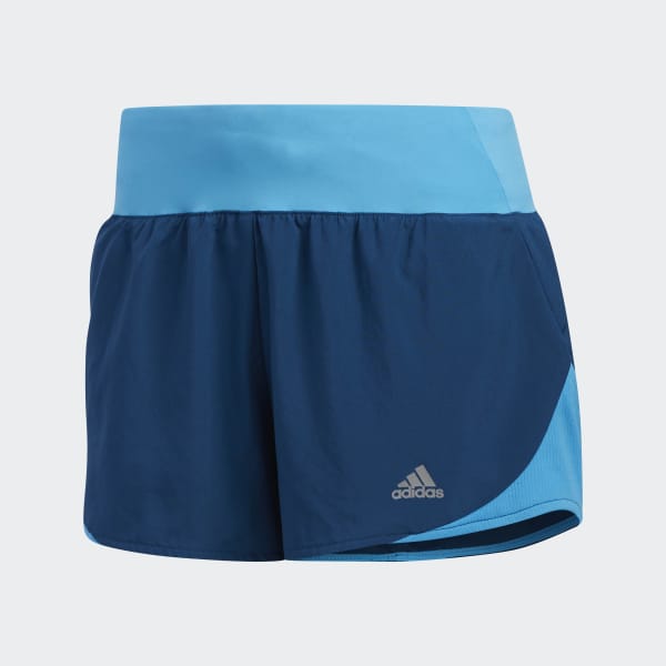 adidas running shorts with underlay in light blue