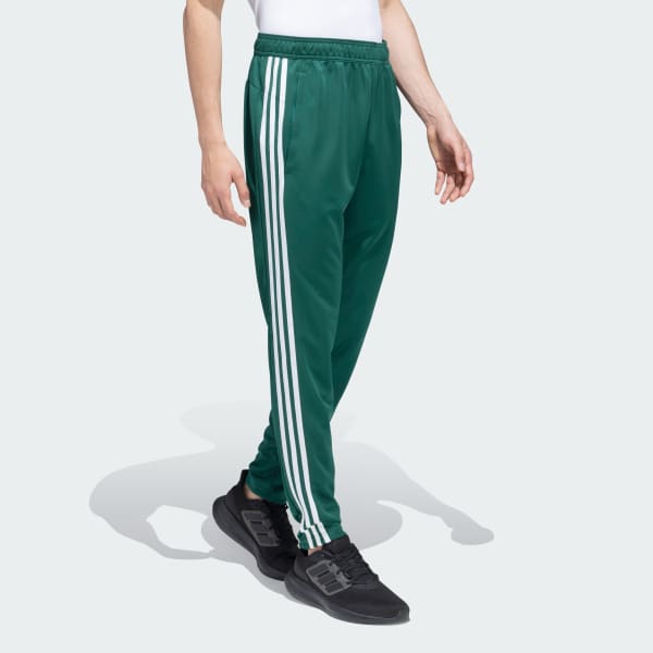 Green TRAINING ESSENTIALS BASE 3 STRIPES PANTS