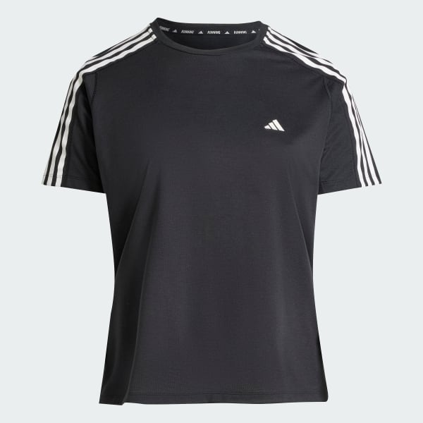 Negro Playera Own the Run 3 Rayas