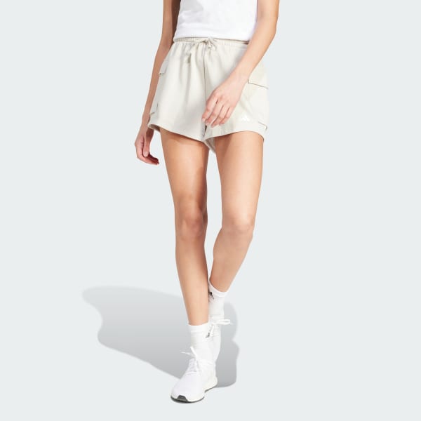 beige Essentials Small Logo French Terry Cargo Short