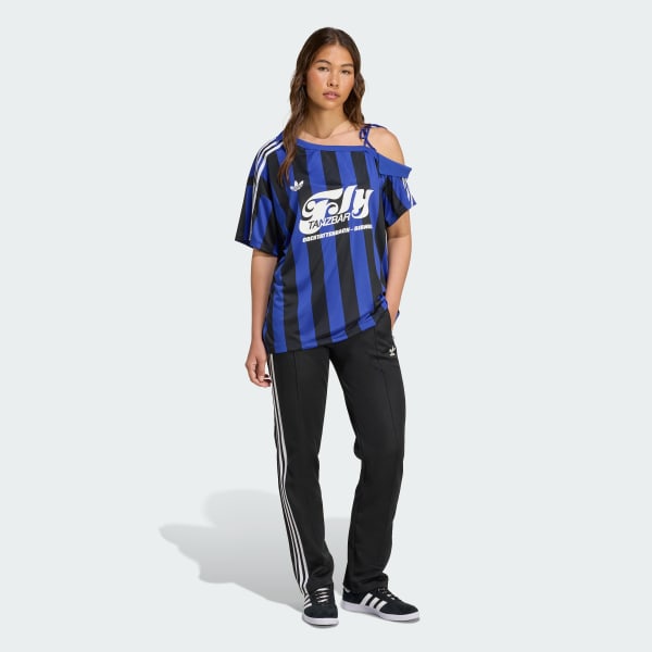 สีน้ำเงิน เสื้อฟุตบอลแฟชันเปิดไหล่ adidas Originals